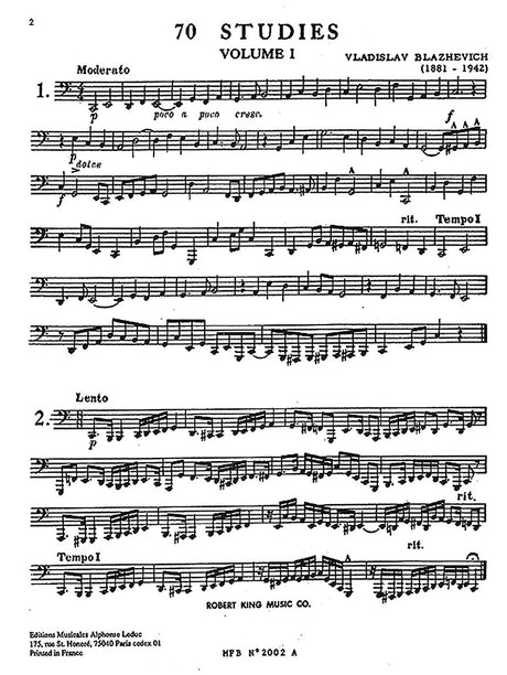 70 Studies for Bb Tuba – Volume I - sample page