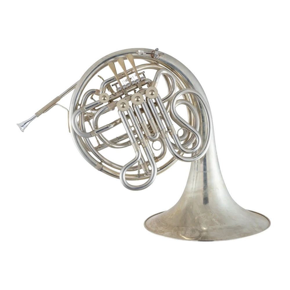 Conn 8D Double Horn - Fixed Bell - Unlacquered standing on bell