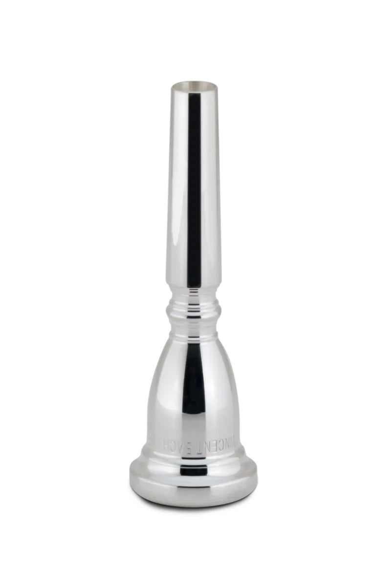 A silver-plated Bach Commercial Series trumpet mouthpiece