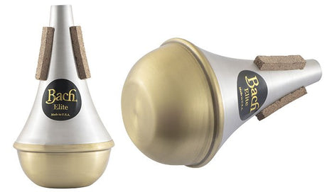 The Bach Elite straight mute for trumpet made of aluminum with a copper bottom