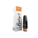 The D'Addario Reserve Evolution Clarinet Mouthpiece next to its packaging