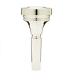 A silver plated Denis Wick classic small shank trombone mouthpiece