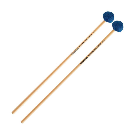 Innovative Percussion F5.5 Medium Vibrophone Mallets with rattan handles and blue yarn heads