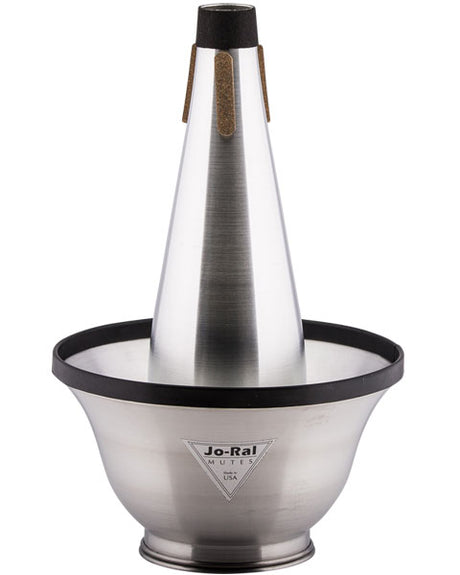 The Jo-Ral B7 adjustable cup mute for bass trombone standing upright 