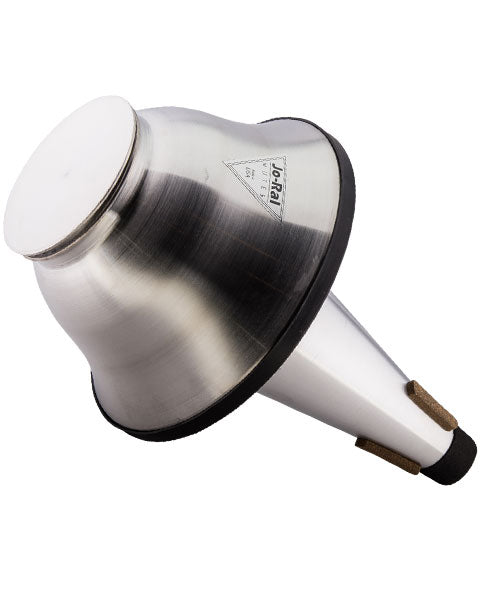 The Jo-Ral B7 adjustable cup mute for bass trombone sitting on its side