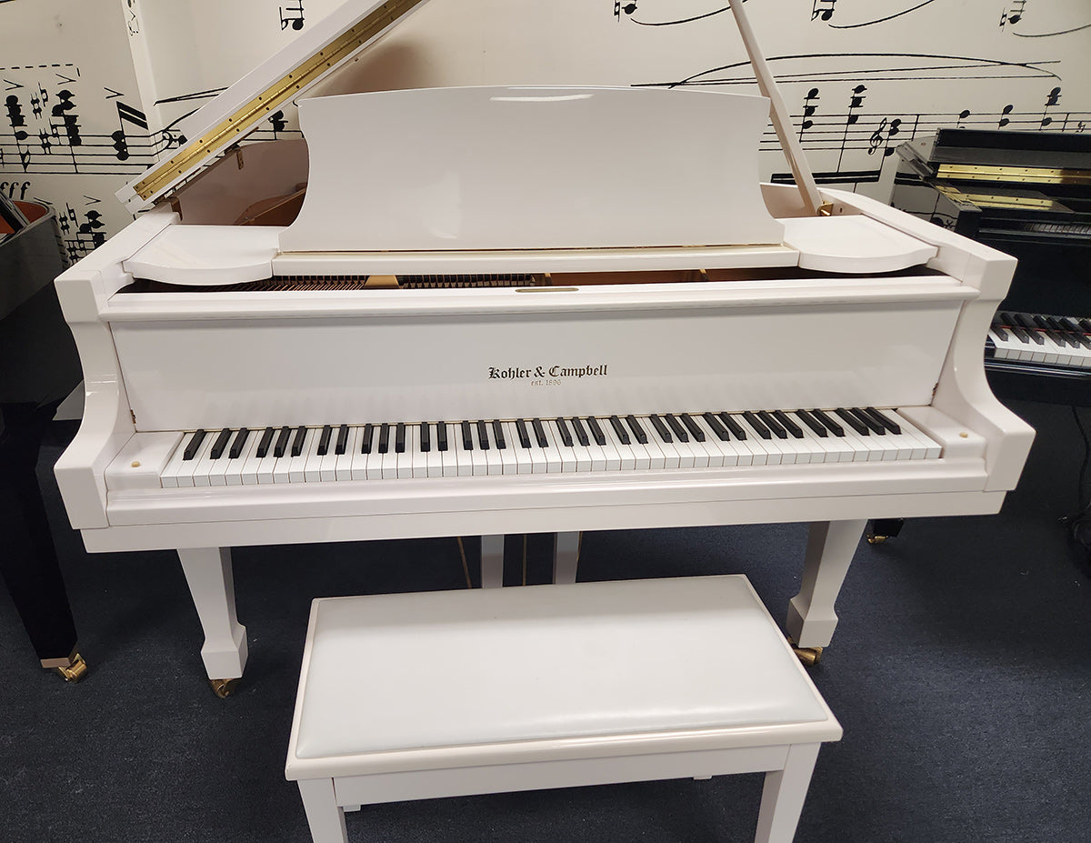 Used Kohler & Kampbell SKG600S 5’9” Polished White Grand Piano