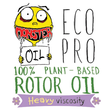 A label of the monster oil eco pro rotor oil heavy