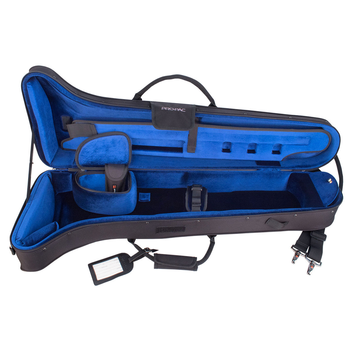 The Protec Pro Pac PB306CT Tenor trombone case sitting open.