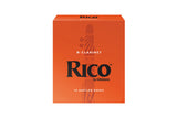 Rico Bb Clarinet reeds - Box of ten in its recognizable orange packaging