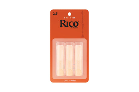 Rico Bb Clarinet reeds - pack 3 in their recognizable orange packaging