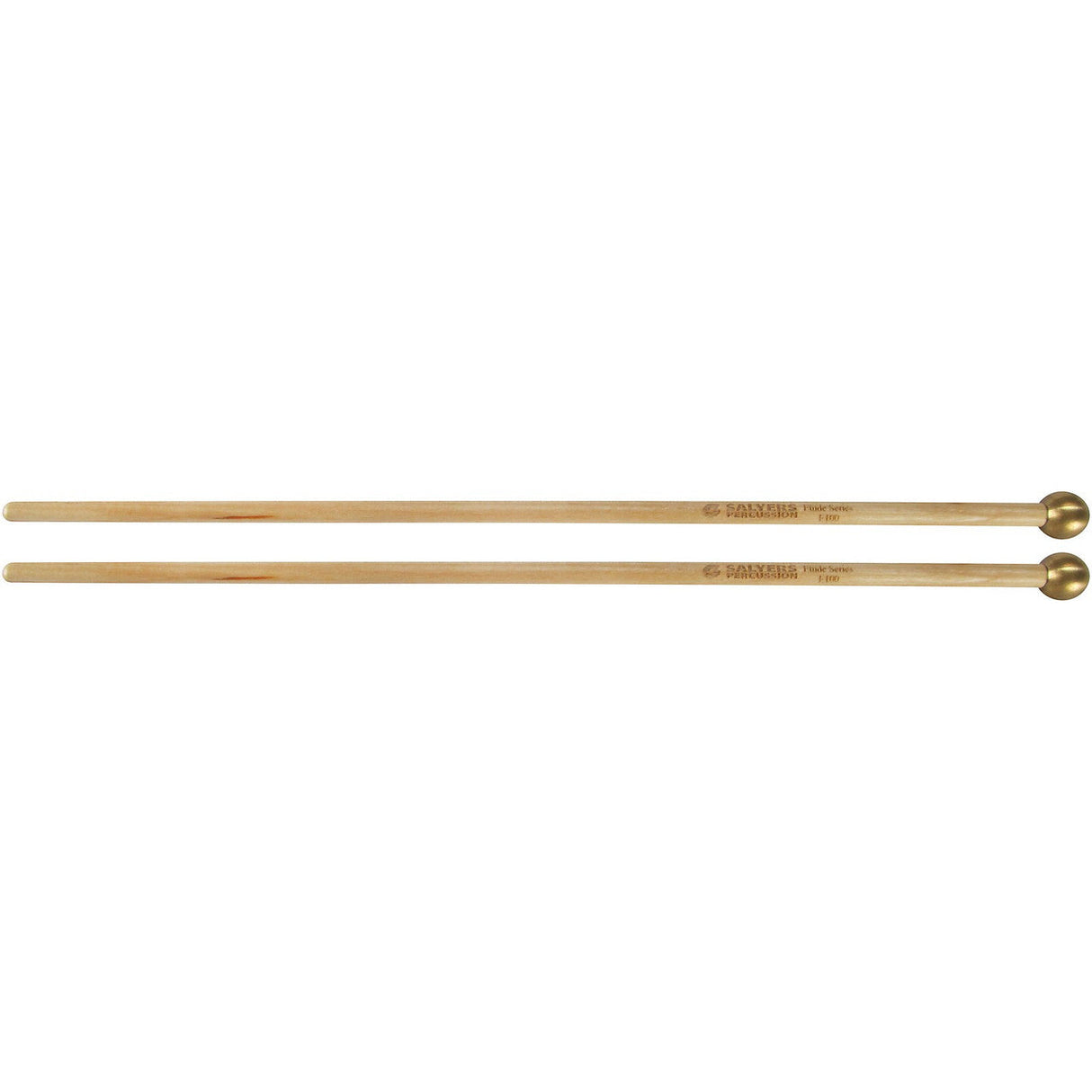 Pair of Salyers Etude Series E100 brass head mallets with birch handles