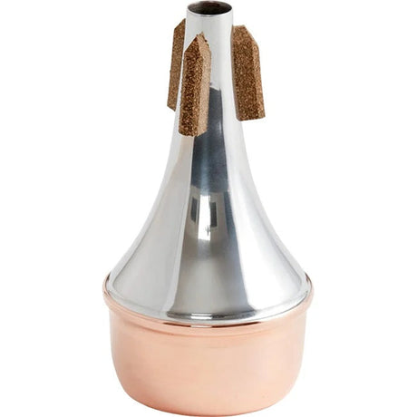 The aluminum Trumcor straight mute for piccolo trumpet with a copper bottom