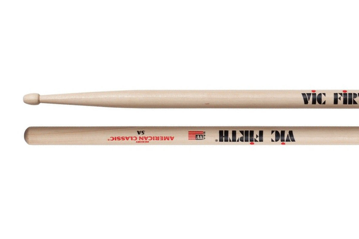 Vic Firth American Classic 5A wood tip drumsticks, made of hickory