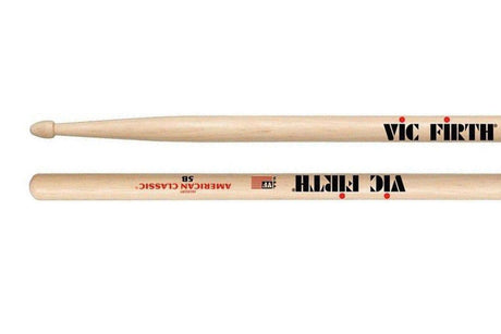 Vic Firth American Classic 5B wood tip drumsticks, made of hickory