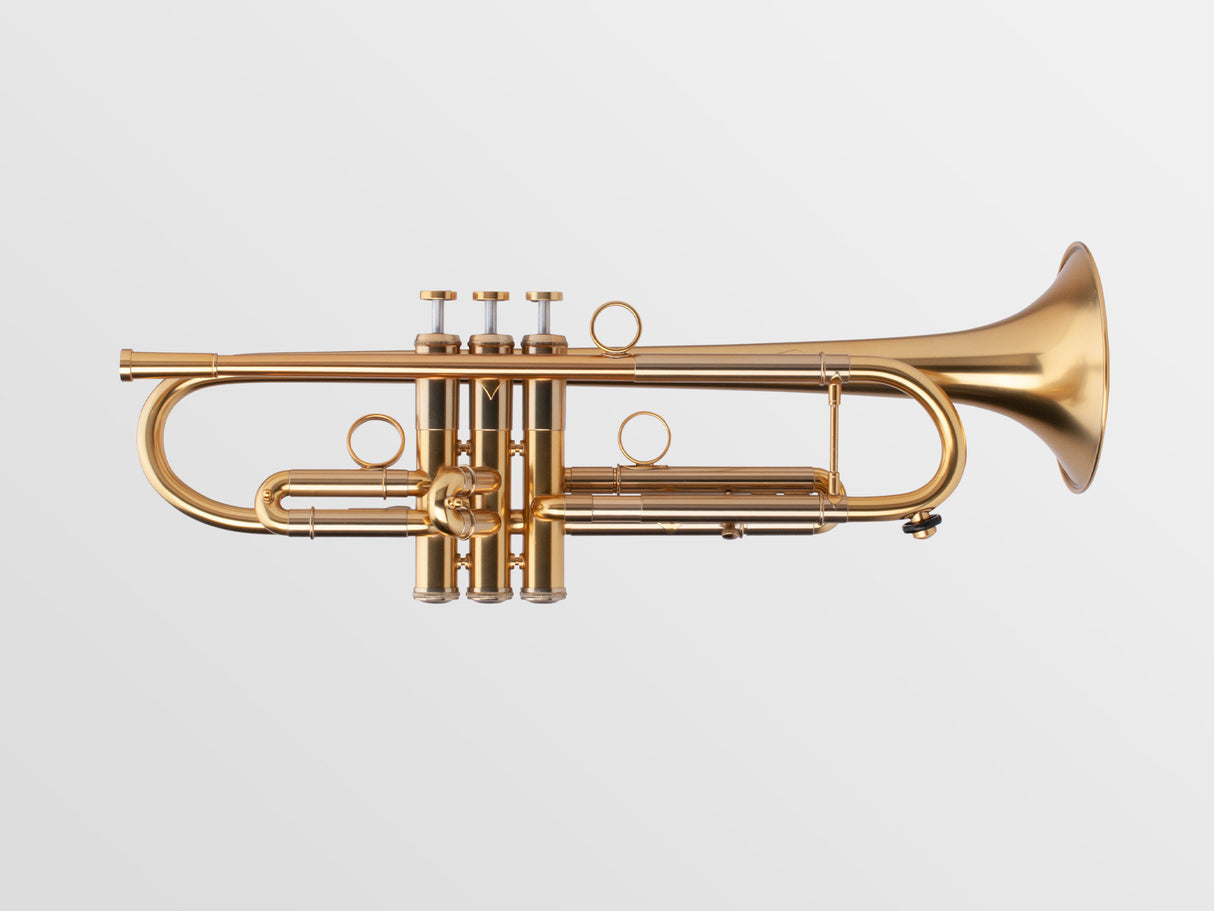 Adams A1 Bb Trumpet - upright and facing sideways