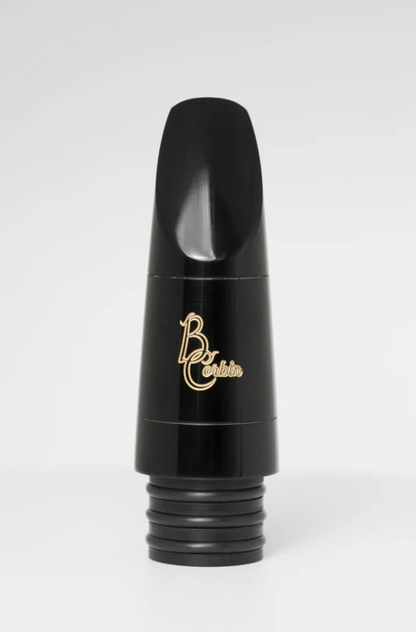 B. Corbin Signature Bb Clarinet Mouthpiece - facing forward with the golden yellow brand engraving shown