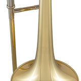 Bach 42BO Large Bore Tenor Trombone - a close up of the brand engraving on the bell