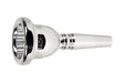 Silver-plated, Bach Classic Series small shank mouthpiece for trombone, baritone, and euphonium