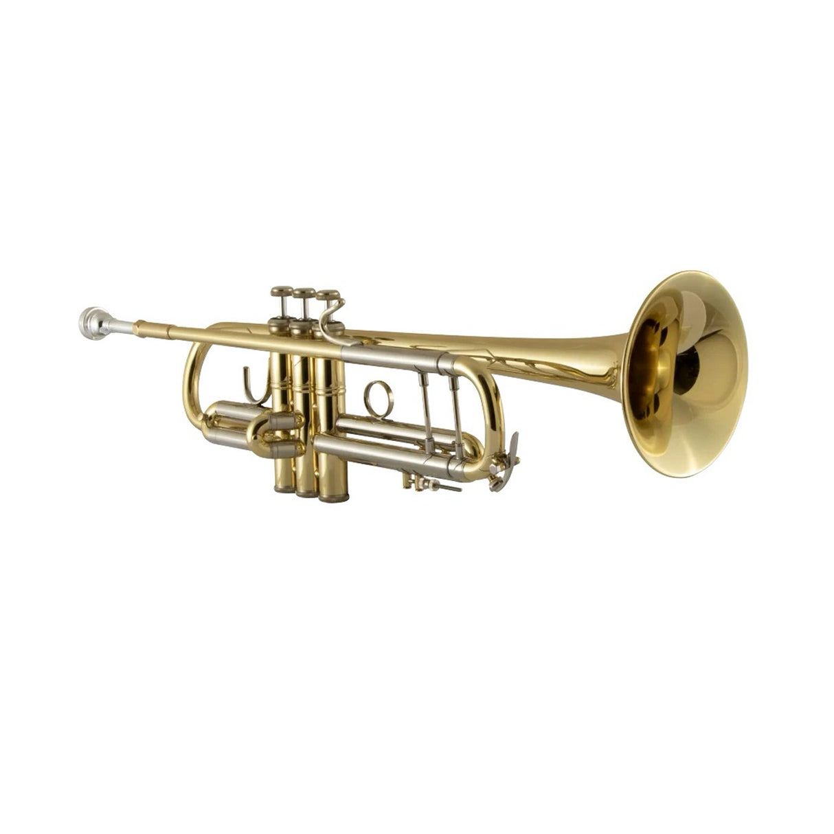 Bach Stradivarius 18037 Bb Trumpet Clear Lacquered - tilted bell forward