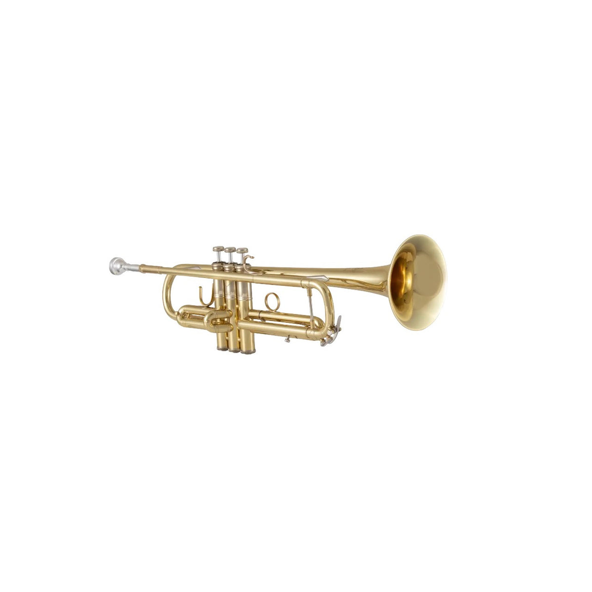 Bach Stradivarius 190M37X Bb Trumpet Clear Lacquer - horizontal, angled bell forward