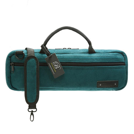 The Beaumont Flute C-Foot Teal Corduroy Carry Case