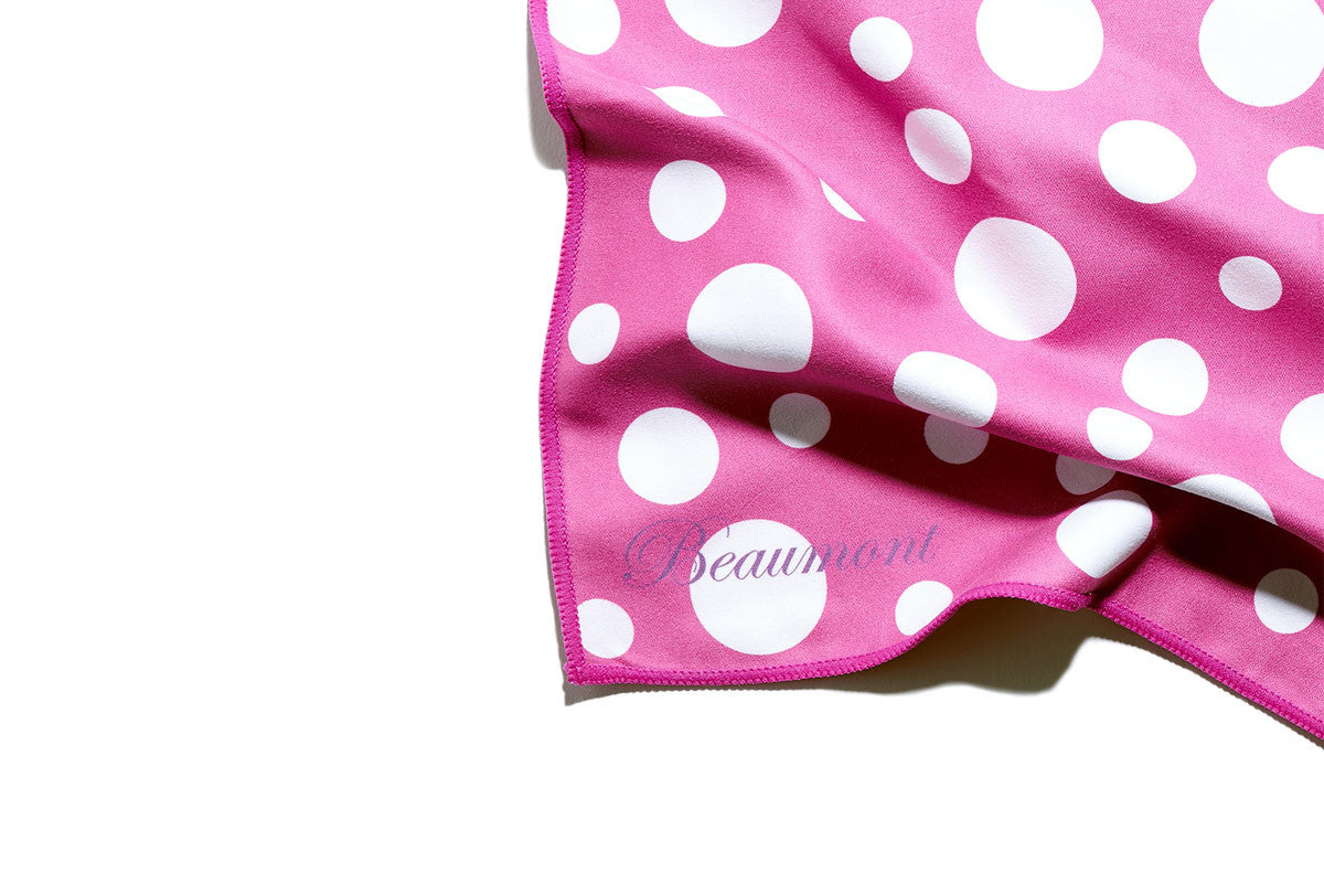 The Beaumont Large Microfiber Polishing Cloth - Pink Polka Dot