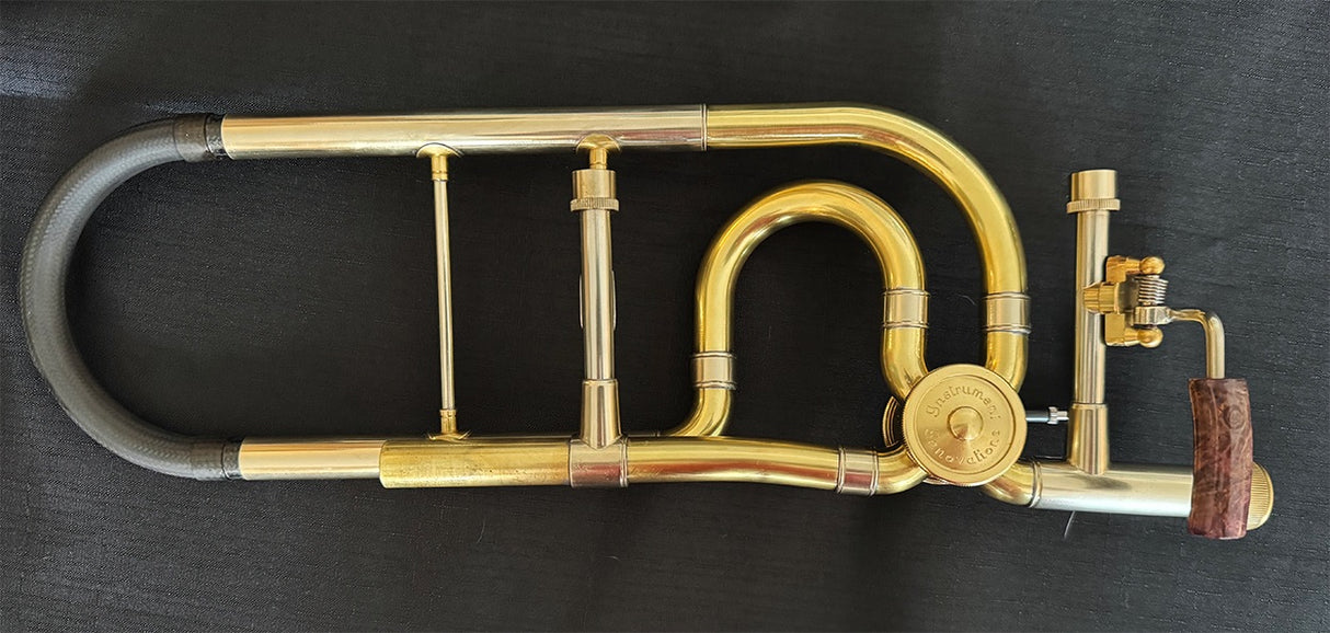 Butler C10 Large Bore Tenor Trombone - the tubing and valve section