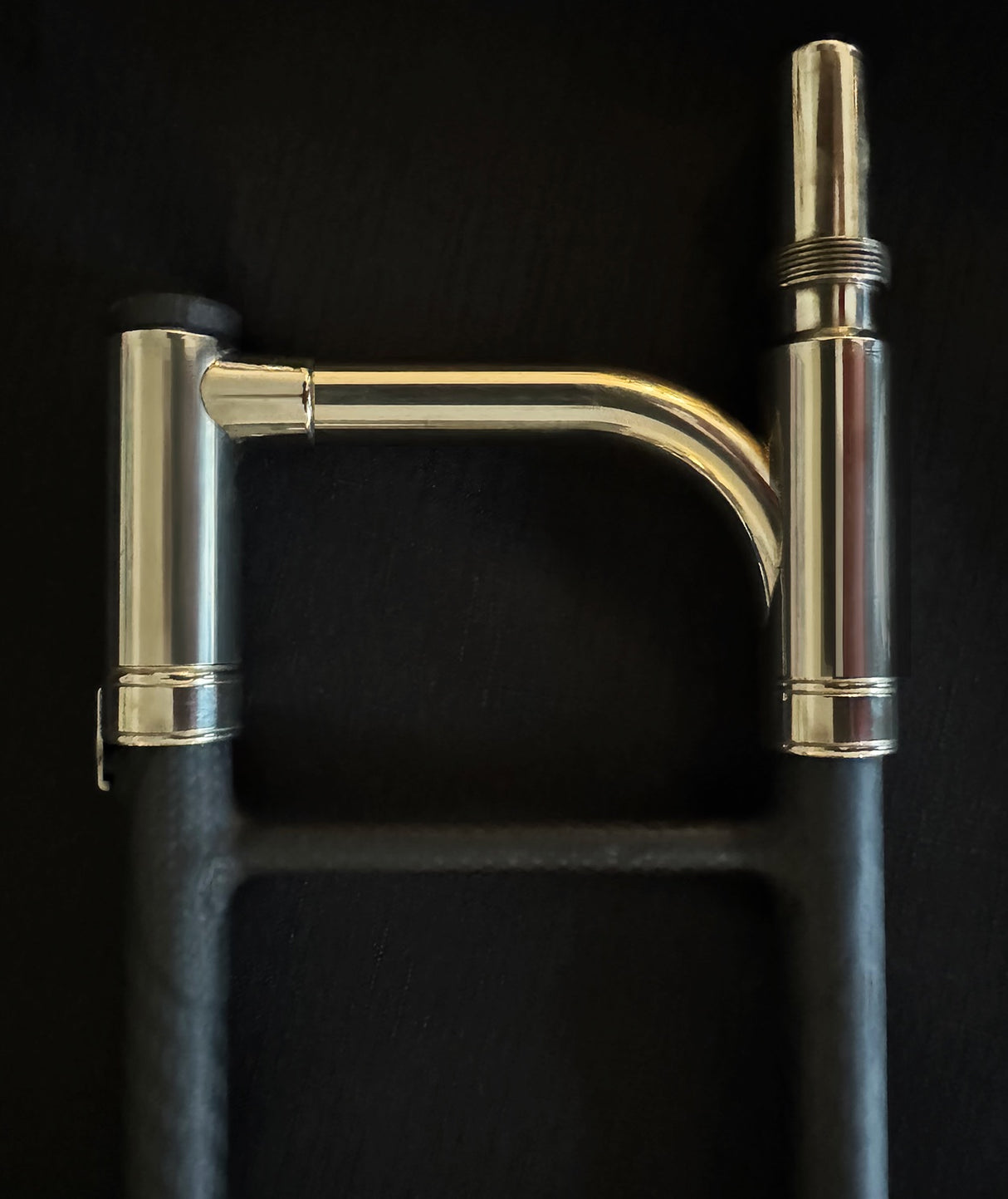 Butler C10 Large Bore Tenor Trombone - close up of the slide brace