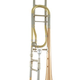 Conn 88HO Large Bore Tenor Trombone Rose Brass - close up of bell braces and tubing