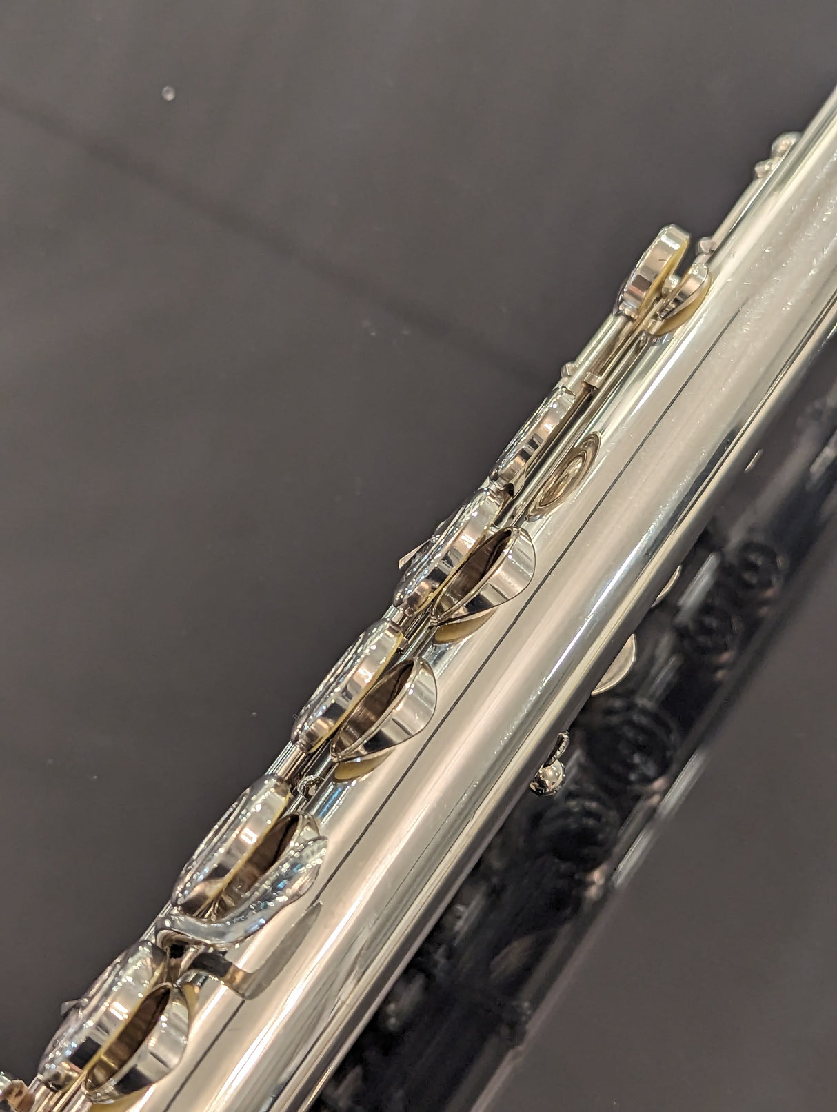 Consignment Powell Handmade Flute - close up of the tone holes