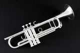 Eastman 824 Bb Trumpet Silver Plated Reverse Tuning Slide - on black back drop