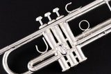 Eastman 824 Bb Trumpet Silver Plated Reverse Lead Pipe - close up of the valve block