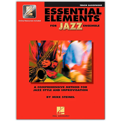 Essential Elements for Jazz Ensemble with a red background on its cover