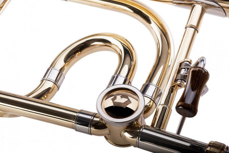 Getzen 4047ET Custom Reserve Large Bore Tenor Trombone - close up on the rotary valve