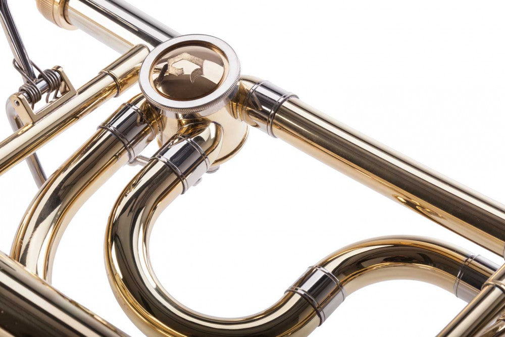 Getzen 4047ET Custom Reserve Large Bore Tenor Trombone - additional close up of the valve 