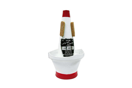 Humes and Berg Stonelined Trombone Cup Mute in its traditional red and white coloring