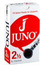 Box of Juno Bb Clarinet reeds in its red and white branding