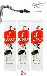 Package of Juno tenor saxophone reeds in its red and white packaging