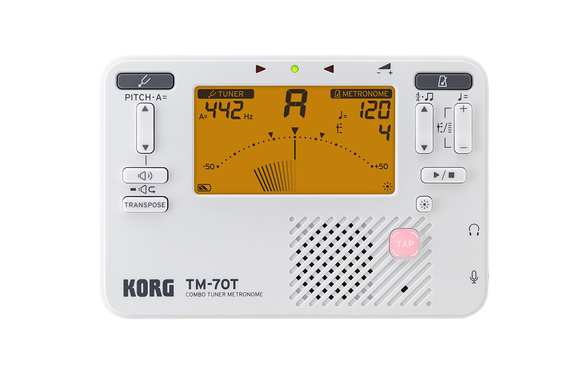 The Korg TM-70T Combo Tuner and Metronome - white