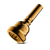 Laskey Gilkes Signature Series Trombone Mouthpiece - Gold, Tilted down at an angle