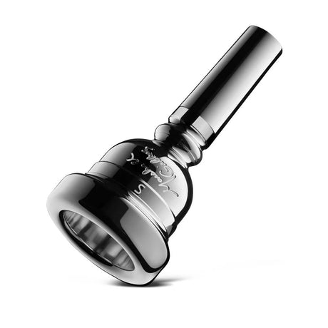 Laskey Gilkes Signature Series Trombone Mouthpiece - Silver, Tilted down at an angle