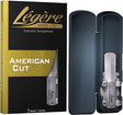 A Legere American Cut soprano saxophone reed in its packaging and one in its carrying case