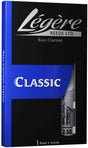 The Legere Classic Cut synthetic Bass Clarinet reed in its packaging  