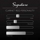 A chart describing the personality profile of the Legere Synthetic Cut Bb clarinet reed