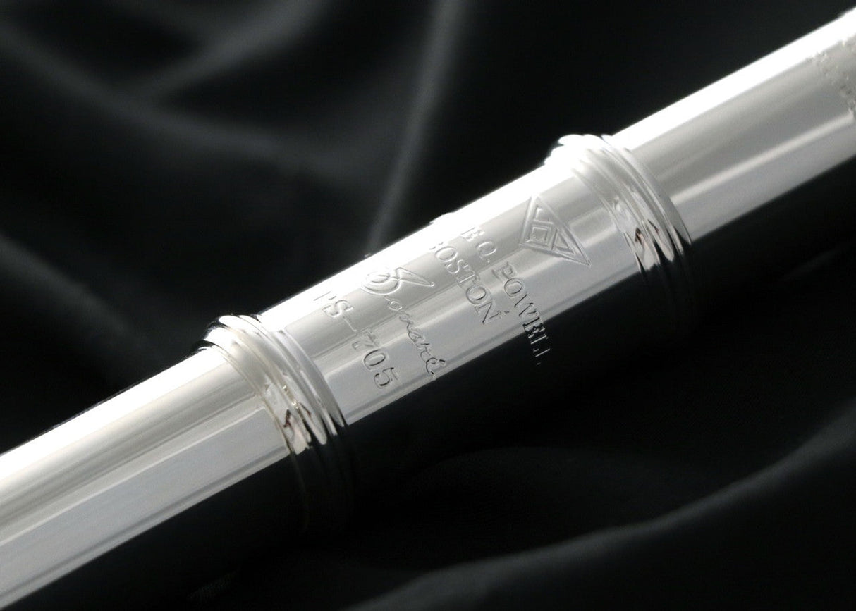 Close-up of engracing on Powell Sonaré 705 Flute