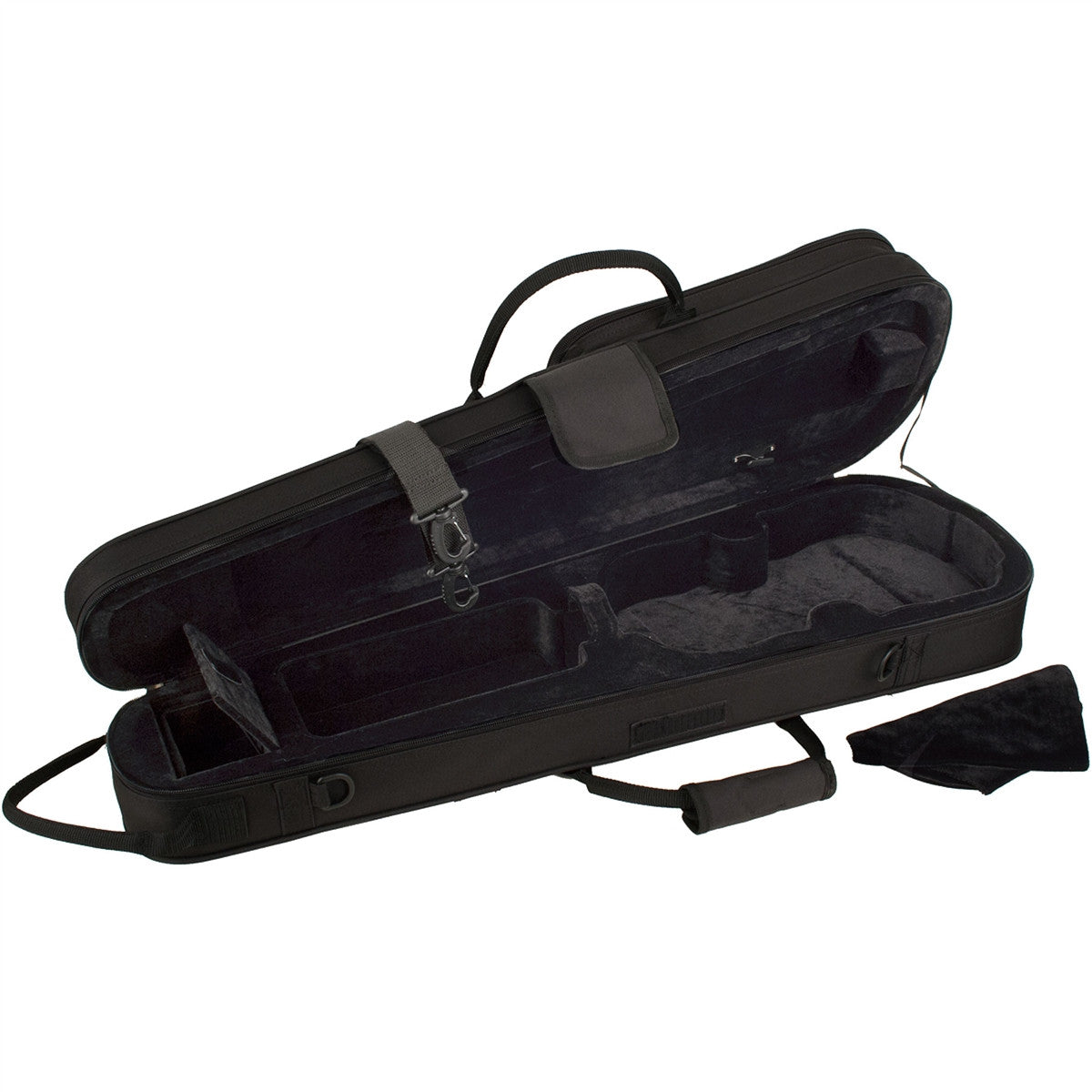 The Protec MX044 Max, Shaped 4/4 violin case - sitting open