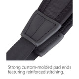 A closeup of the reinforced stiching on the Protec NLS310M or NLS305M neoprene less stress saxophone neck strap highlighting its strenght