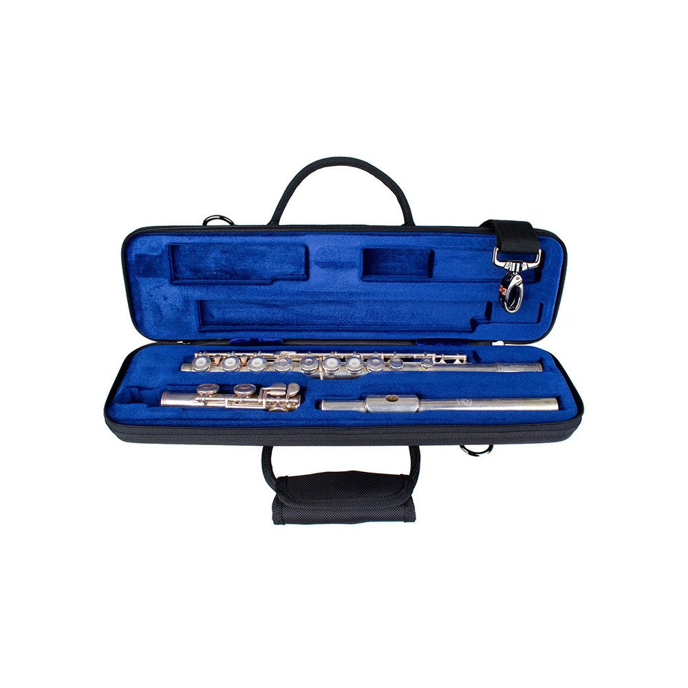 The Protec PB308 Pro Pac Slimline Slimline Flute Case open with flute in it