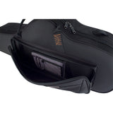 The Protec Propac PB305CT tenor saxophone case with an exterior pocket open