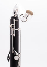 Royal Global Max Low C Bass Clarinet - the neck attached to the upper joint seen from behind